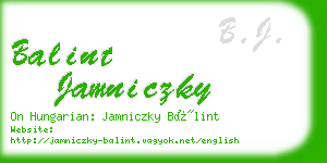 balint jamniczky business card